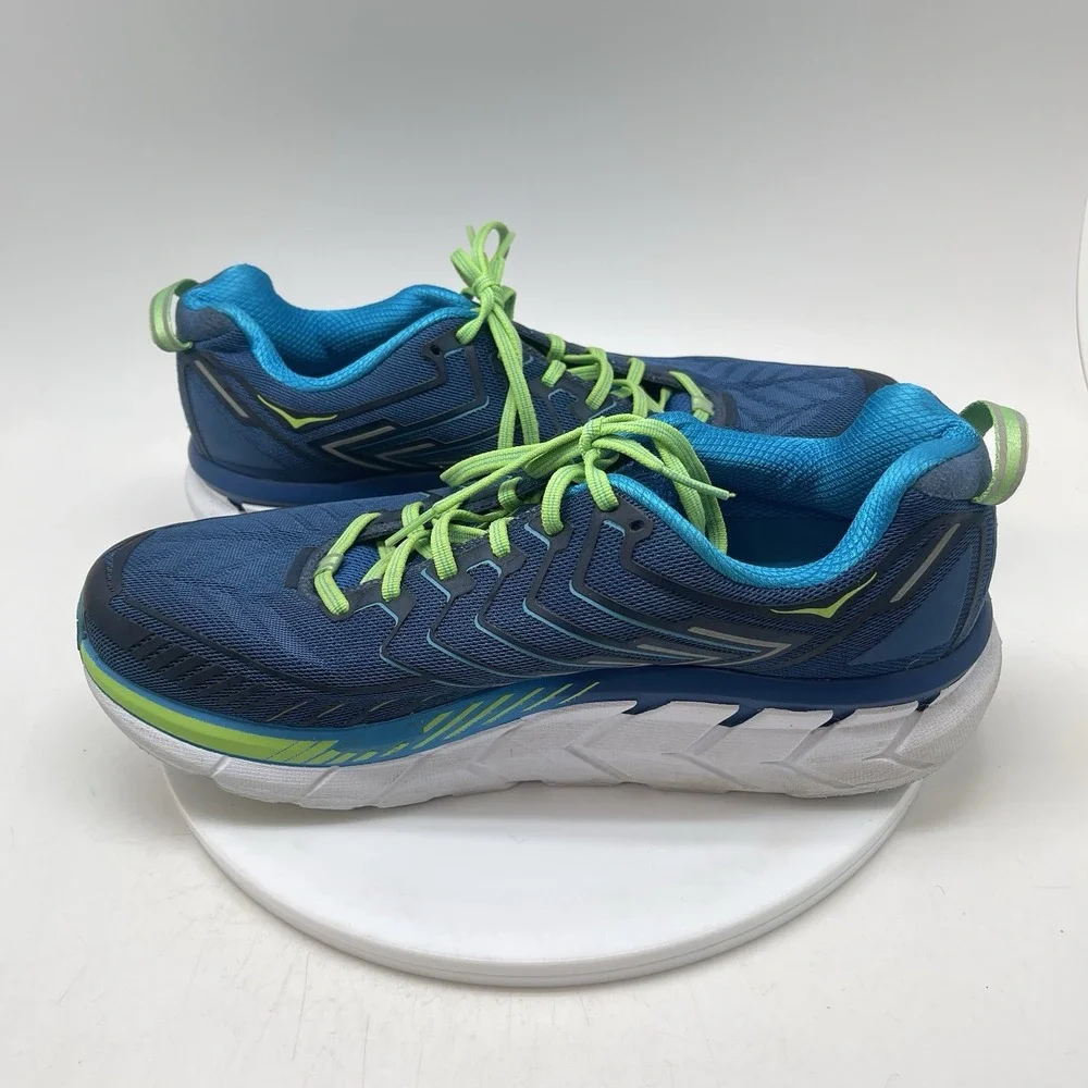 Hoka One One Sneakers Mens 10 Clifton 4 Blue 1016723 TBJGR Running Athletic Shoe